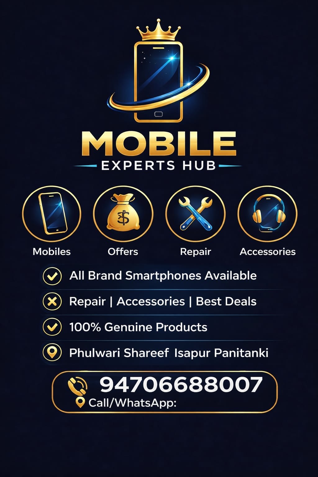 Services poster - Mobiles, Offers, Repair, Accessories